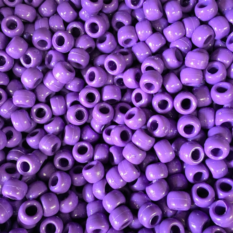 Pony Beads, Transparent, 9x6mm, 100-pc, Lavender Purple